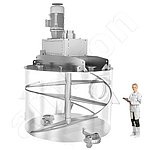 amixon® 20立方米湿料仓 - 带平底和两个排料装置。