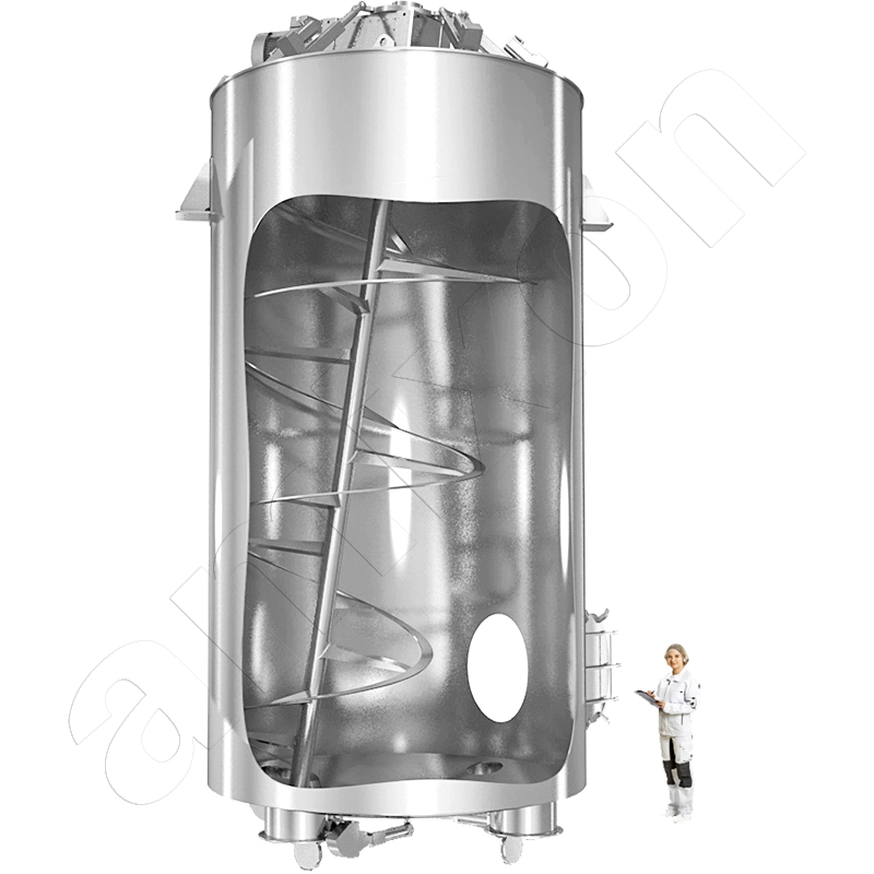 amixon® 可根据需求生产多种规格的 Gyraton® 混合机（规格以 1000 升为单位递增）。