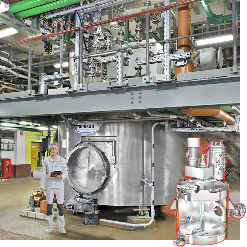 amixon® - 合成反应器 VMT 12 000 (12 m³ 净容积)。